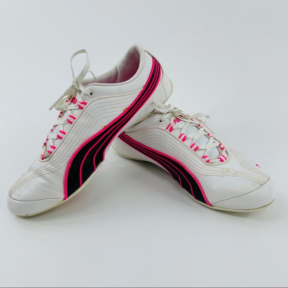 puma white and pink